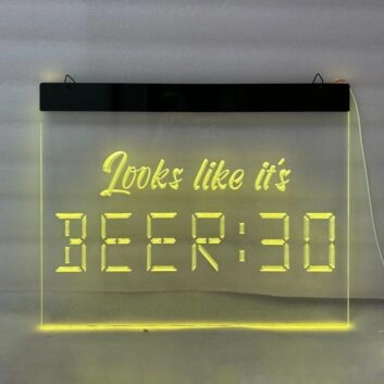 Looks like it's Beer Thirty Hanging Neon Sign