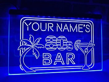 80s Bar Personalized Hanging Neon Sign