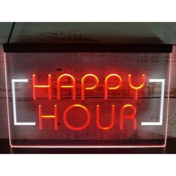 Happy Hour Two Tone Hanging Neon Sign
