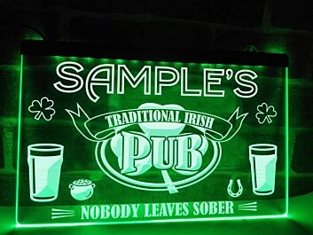 Irish Pub Personalized Hanging Neon Sign