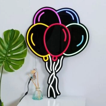 Holiday Balloon Neon Black Backsplash