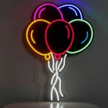 Holiday Balloon Neon Black Backsplash