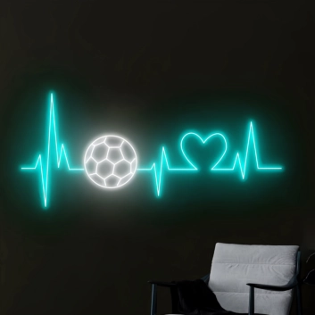 Soccer Heartbeat Neon Light