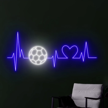Soccer Heartbeat Neon Light