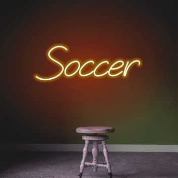 Soccer Text Wall Decor Neon Light