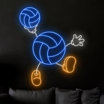Soccer Kid Cartoon Neon Sign