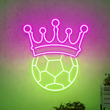 Crown Soccer Neon Light