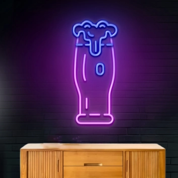Large Beer Mug Decor Neon Light