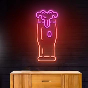 Large Beer Mug Decor Neon Light
