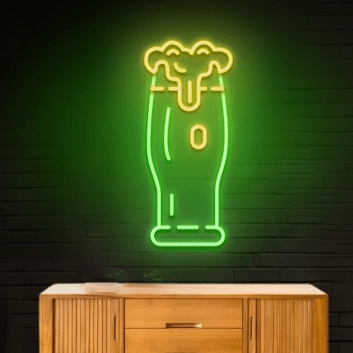 Large Beer Mug Decor Neon Light