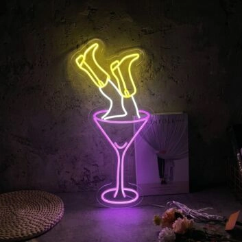 Tipsy in Wine Glass Neon Sign