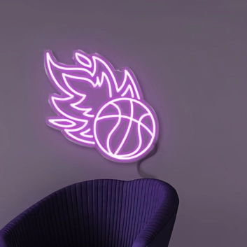 Flaming Basketball Neon Light