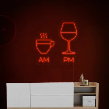 Relaxing Tea in the Morning, Whiskey at Night Neon Sign