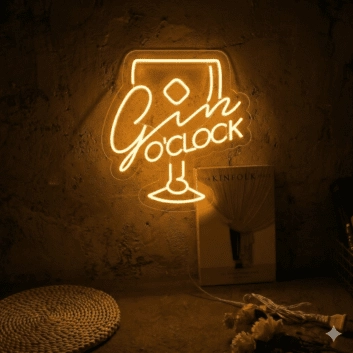 Elegant Wine Glass Neon Light