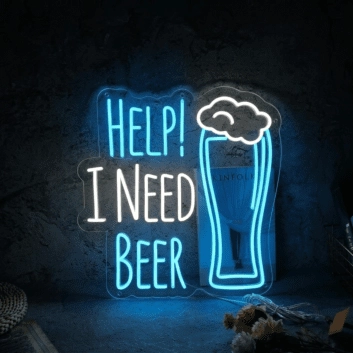 Customize Urgent HELP! I NEED BEER Neon Sign