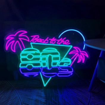 Customize Retro Back to the 80s Neon Sign