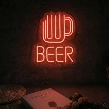 Customize Frosty Beer Glass Neon Light