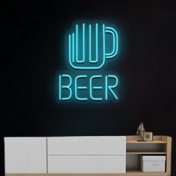Customize Frosty Beer Glass Neon Light