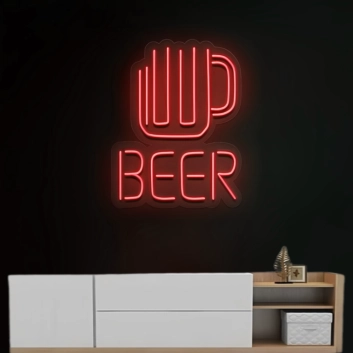 Customize Frosty Beer Glass Neon Light