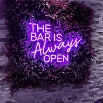 Inviting THE BAR IS Always OPEN Neon Light