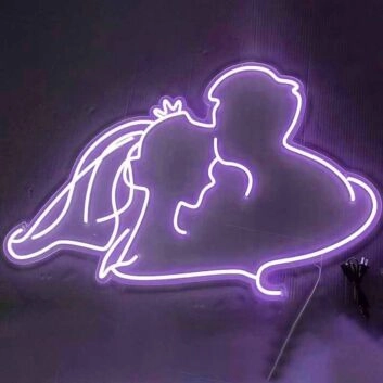 Groom Kissing Bride&#039;s Forehead Style 2 Neon Light