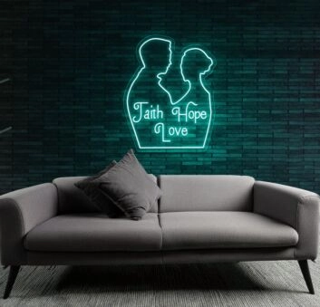 Customize FAITH HOPE LOVE Wedding Decor Neon Sign