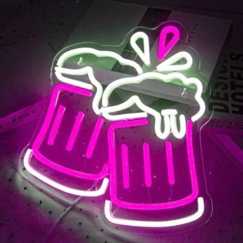 Toasting Beer Glass Style 1 Neon Light