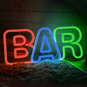 Simple BAR Letter Neon Sign