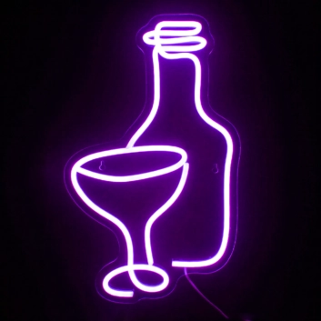 Beer Wine Glass Neon