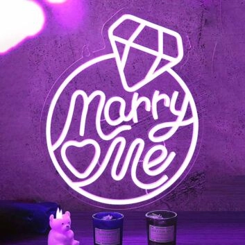 Marry Me Diamond Ring Neon Sign