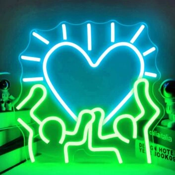 Doll Figure Holding Heart Neon Sign