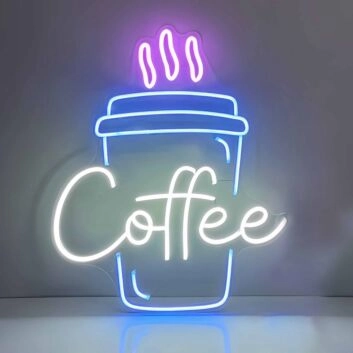 Customize Portable Handheld Coffee Cup Neon Sign