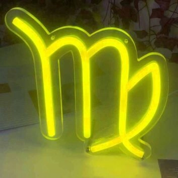 Virgo Zodiac Sign Neon