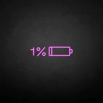&#39;Battery out&#39; neon sign