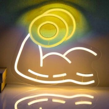 Muscular Arm Lifting Dumbbell Neon Sign