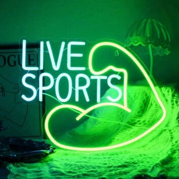 Customize Live Sports Muscle Line Art Arm Neon Sign