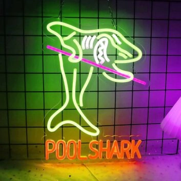 Customize Pool Shark Playing Billiards Neon Sign