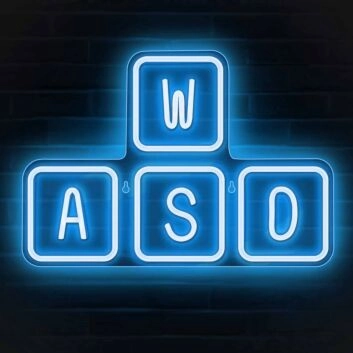 Gaming Keyboard Keys Neon Sign