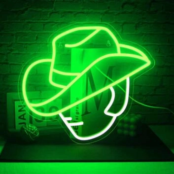 Hat Wearing Face Neon Sign