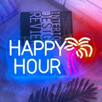 HAPPY HOUR Holiday Celebration Neon Sign