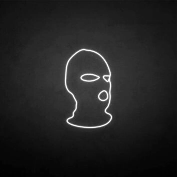 Masked man&#39; neon sign
