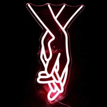 Happiness Hand in Hand Wedding Neon Sign