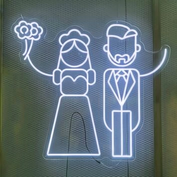 Abstract Couple Wedding Neon Sign