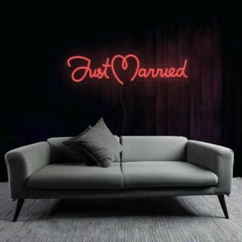 Just Married Wedding Celebration Neon Sign