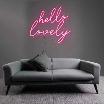 Charming Hello Lovely LED Neon Sign