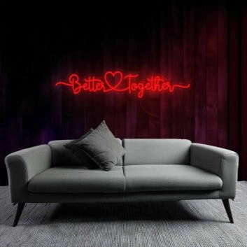 Together Better Together Wedding Quotes LED Neon Sign