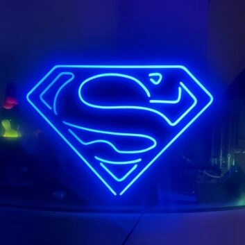 Superman Diamond Iconic Iron Frame Neon Sign