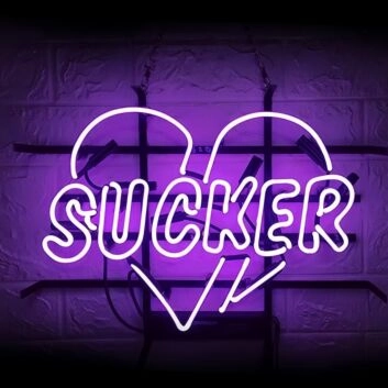 SUCKER Heart-shaped Fun Iron Frame Neon Sign