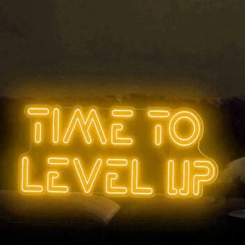 Time to Level Up Gamer Neon Sign