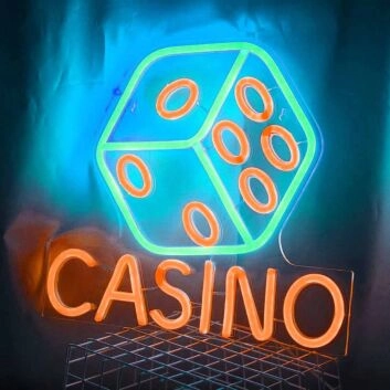 Customize Casino Dice Game Night Neon Sign